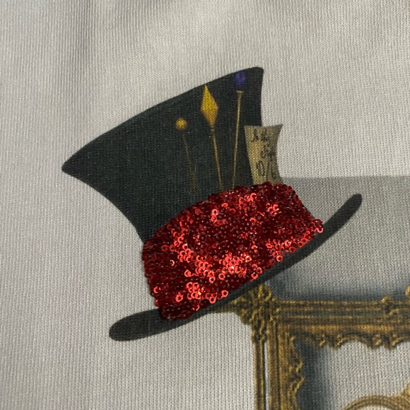 Vintage Seriase t shirt “Wonderland” embroidered sequins Women’s size Large - Picture 10 of 16